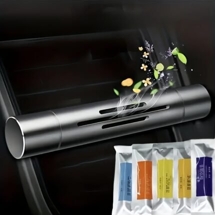 Car Air Freshener Vent Clip; Aromatic Stick Air Freshener Diffuser, A Set Of Car Perfume Decorative Accessories For Men And Women (Includes 1 Diffuser And 1/5 Solid Mixed Fragrance Sticks).