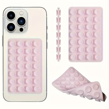 1Pc, Double-Sided Silicone Mobile Phone Suction Cup, Car Holder For Mobile Phones, Strong Adhesive Bracket, Suitable For Kitchen, Bathroom And Makeup Mirror, Iphone And Android, Suitable For Selfie And Video Recording, Gift