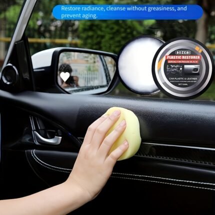 Car Interior Renovation Wax 100G, 1Pc - All-In-One Leather And Plastic Care Wax, Dashboard, Seats, Central Control Maintenance, Renovation Agent, Anti-Aging Protection, Anti-Whitening, Car Seat Covers, Wood-Plastic Composite Materials