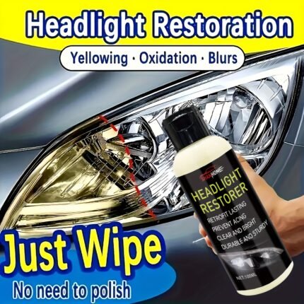 1 Bottle Car Headlight Restoration Polish, Universal Plastic Headlamp Restorer Fluid, Pvc Material, Clear & Bright Finish, Scratch & Oxidation Repair, No Polishing Needed, For Vehicle Headlights
