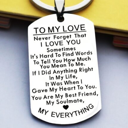 [Anniversary Gift] Elegant Stainless Steel 'To My Love' Keychain - Heartfelt Anniversary, Valentine'S, Birthday Gift For Husband, Wife, Boyfriend, Girlfriend, Soulmate - Durable, Fit Accessory, Anniversary Gifts For Husband