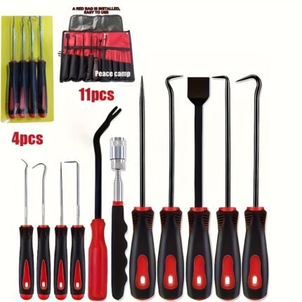 4Pcs/ 11Pcs Precision Pick & Hook Set With Scraper For Remove Automotive Electronics Maintenance Hoses Gasket Hand Pick Up Tools, Without Battery