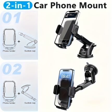 1Pc Car Holder Popular Car Phone Holder Suction Cup Retractable Phone Holder Center Console Glass Suction Cup