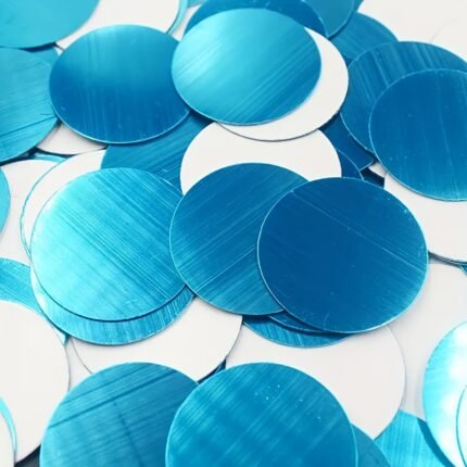 5Pcs Round Magnetic Aluminum Stickers - Blue & White, Strong Hold Phone Mounts For Iphone, Samsung, Xiaomi, Wireless Charger Base, Car Mounts, Car Mounting | Modern Aesthetic | Durable Mounting