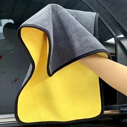 1/5-Pack Microfiber Car Cleaning Towel - High Absorbency Non-Shedding Drying Cloth - Thickened & Absorbent, No-Residue High Quality Microfiber For Car Detailing, Wax Polishing, Multi-Use Car Maintenance Accessory (30X30Cm/30X60Cm), Sleek Appearance, High Absorbency Fabric