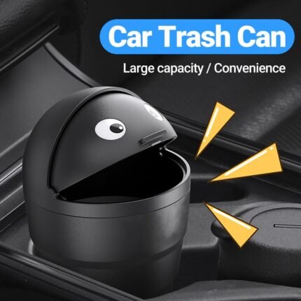 Car Trash Can With Swing Lid - Leakproof Auto Organizer, Compact Cute Design, Spill-Proof Vehicle Trash Bin For Cars, Suvs, Trucks - Heavy-Duty Construction & One-Handed Opening, Onboard Waste Container, Easyopen Lid, Travel Essentials, Spacesaving Solution, Durable Organizer, Automotive Storage, Suv Drivers