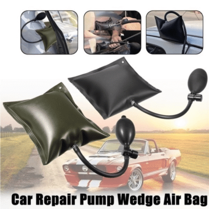 Heavy-Duty Adjustable Car Repair Pump Wedge Air Bag - Thick Material For Enhanced Support, Ideal For Door & Fuel Tank Repairs, Emergency Unlocking Tool With Flexible Handle And Secure Hook, Automotive Repair Tool|Triangular Wedge Design|Thick Construction