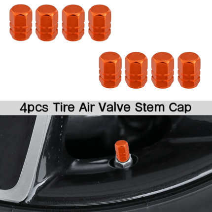 4Pcs Tire Air Valve Stem Cap Aluminum Alloy Car Wheel Pressure Caps Cover Screw Shape Fit Most Vehicle Truck Motorcycles Bikes