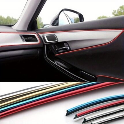5M/Lot Car Diy Interior Moulding Trim Sticker Strip Center Console Air Vent Decoration Auto Line Dashboard Styling Garnish For Vw