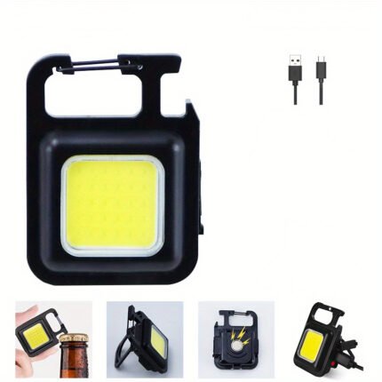 Mini Work Light Portable Outdoor Camping Light Usb Rechargeable Led Pocket-Sized Small Bottle Opener Portable Multi-Function Light