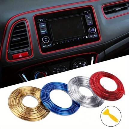 300Cm118.11Inch Universal Car Moulding Decoration Flexible Strips Interior Auto Mouldings Car Cover Trim Dashboard Door Car-Styling