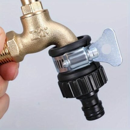 Multifunctional Plastic Water Faucet Adapter, Thicken Quick Connector, Fitting For Cleaning Car And Garden Irrigation Rv Water Hoses And Parts, Without Battery