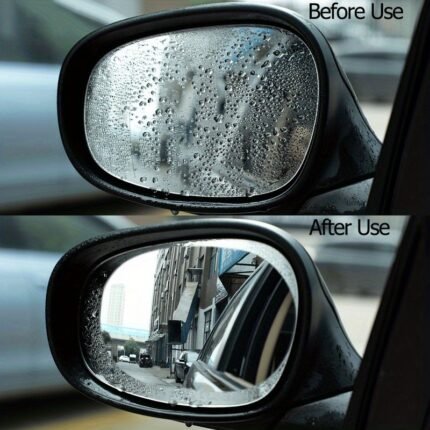 Protective Shields 2Pcs Car Rainproof Clear Film Rearview Mirror Protective Anti Fog Waterproof Film Auto Sticker Accessories