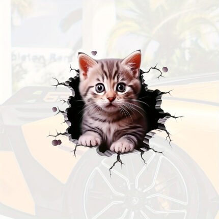 Car Sticker Cat Pattern Scratch-Resistant Sticker For Auto Motorcycle Trailer Suv Windows Laptop General Decorative Sticker
