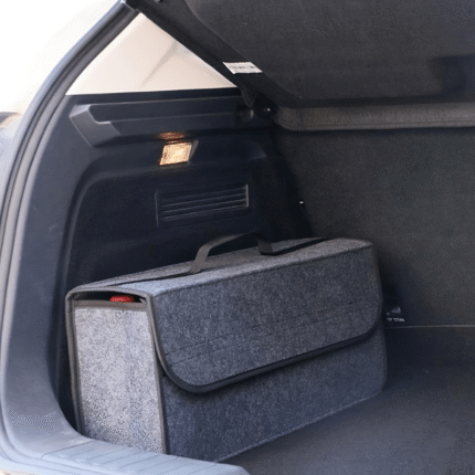 1Pc Foldable Felt Cloth Car Trunk Organizer - Portable Storage Box For Interior Tidying