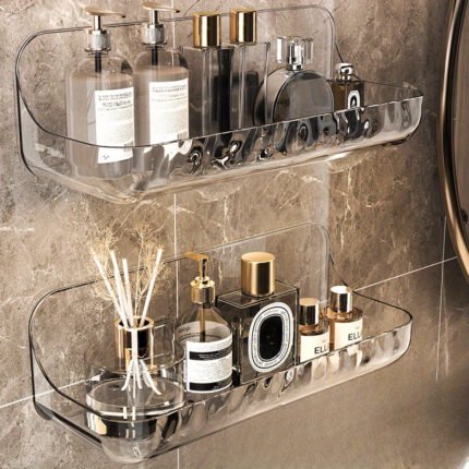 Clear Acrylic Bathroom Organizer: Wall-Mounted, Large Size, 24Cm X 9.44In, Perfect For Storage And Organization In Your Bathroom Rv Showers