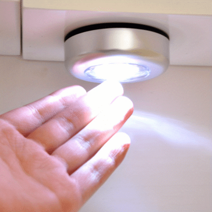 1Pc Led Hand On Light Round, Leds Cordless Cabinet Night Lights, Stick-On Light Fixture For Hallway Bathroom Bedroom Kitchen Cabinet Stairs Home Decor