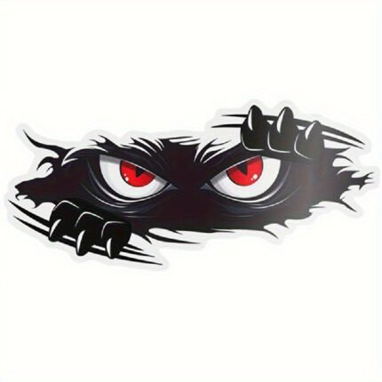 Angry Peeping Monster Vinyl Car Decal - Large, Durable Sticker For Cars, Trucks & Sports Vehicles, Black Bumper Sticker
