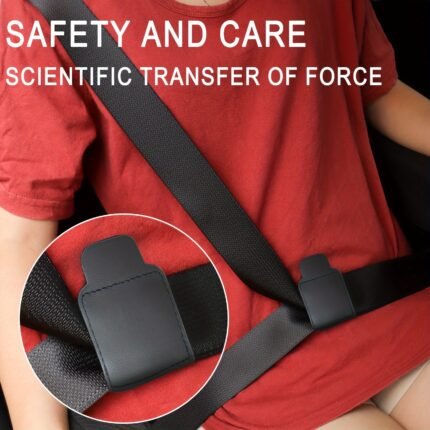 2Pcs Car, Pu Leather Seat Belt Limiter Fixing Clamp, Anti-Stretching Neck Abdomen