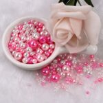 150Pcs Imitation Pearl Beads, 3-8Mm Double Hole Round Abs Plastic Loose Beads For Diy Crafts And Jewelry Making Accessories - Image 5