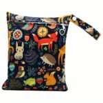1Pc Black Animals Print 20*25Cm Small Reusable Wet Bag - Image 3