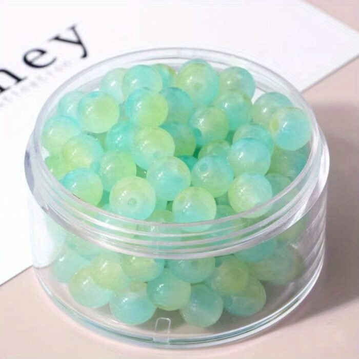 100/200/500Pcs 8Mm Glass Imitation Jade Bead Gradient Double Color Round Bead Handmade Diy Bracelet Necklace Jewelry Making Loose Bead Material - Image 14