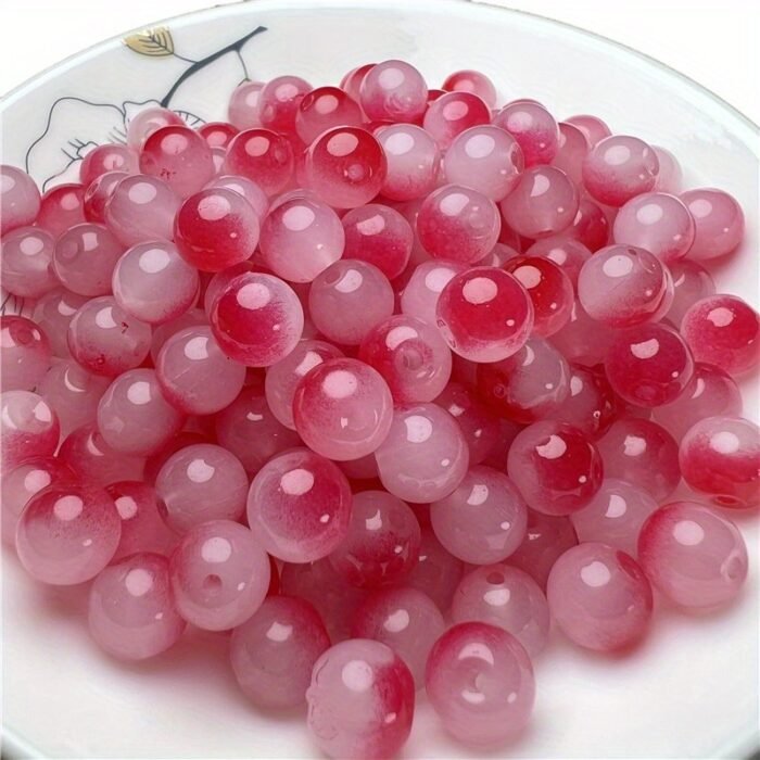100/200/500Pcs 8Mm Glass Imitation Jade Bead Gradient Double Color Round Bead Handmade Diy Bracelet Necklace Jewelry Making Loose Bead Material - Image 11