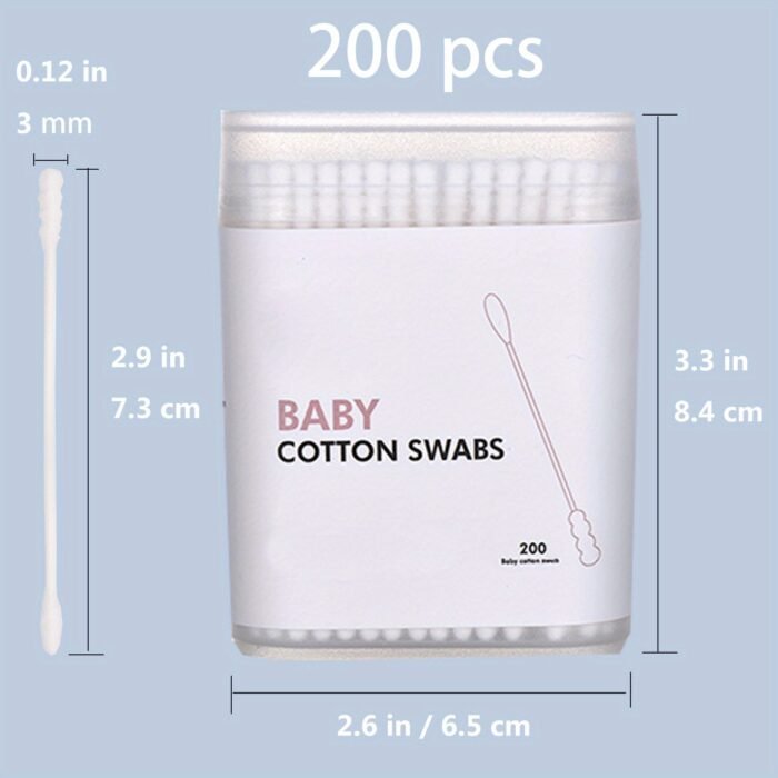 200Pcs Baby Cotton Swabs For Newborn, Babies, Kids, 100%, Safe For Baby - Image 5