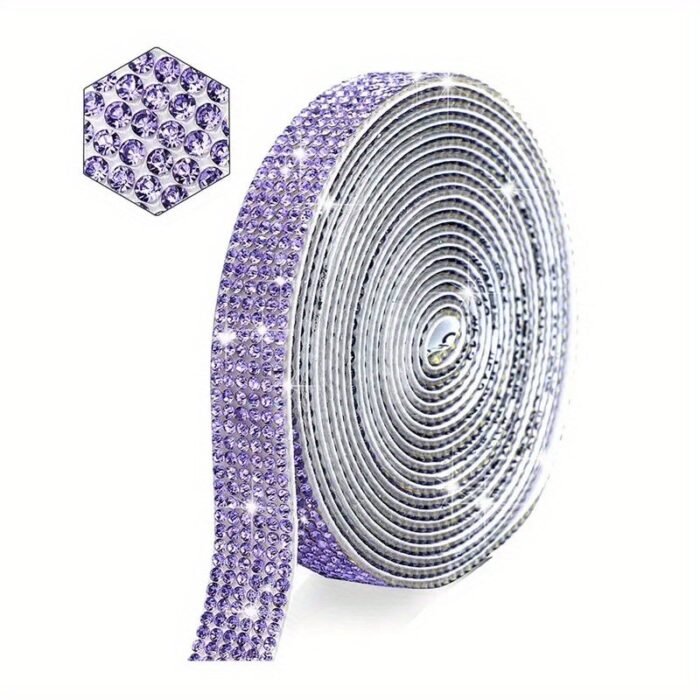 1 Roll Self Adhesive Crystal Rhinestone Strips, Crystal Ribbon Bling Gemstone Sticker With 2Mm Rhinestone Strips For Diy Arts Crafts, Wedding Parties, Car Phone Decoration, Mother'S Day Father'S Day Gift - Image 7