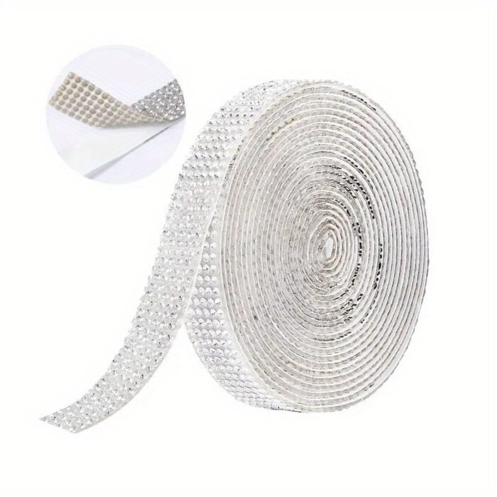 1 Roll Self Adhesive Crystal Rhinestone Strips, Crystal Ribbon Bling Gemstone Sticker With 2Mm Rhinestone Strips For Diy Arts Crafts, Wedding Parties, Car Phone Decoration, Mother'S Day Father'S Day Gift - Image 9