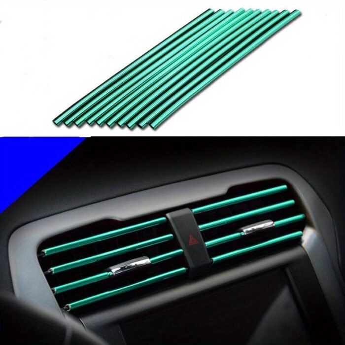 10Pcs 20Cm Car Air Conditioning Outlet Decoration Strip U-Shaped Chrome Pvc Colorful Shiny Car Decoration Strip Car Decoration - Image 5