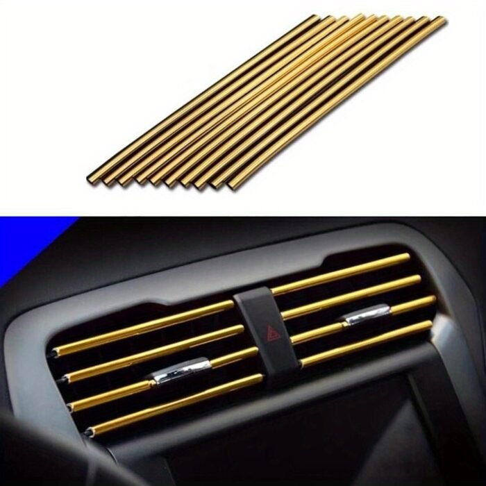 10Pcs 20Cm Car Air Conditioning Outlet Decoration Strip U-Shaped Chrome Pvc Colorful Shiny Car Decoration Strip Car Decoration - Image 10