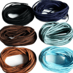 10 Yards 3Mm Bulk Man-Made Suede String - 6 Colors (Black, Navy, Brown, Teal, Sky Blue, White) For Diy Jewelry Making, Bracelets & Necklaces - Durable Craft Cord With Tangle-Free Roll Storage, Craft, Bracelet Crafting, Subtle Sheen Finish, Smooth Texture