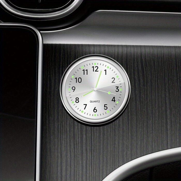 1Pc Glow Decorative Clock Car Clock Mini Quartz Analog Car Dashboard Time Stick-On Clock Watch For Car Decoration Exclusive For High-End Cars - Image 9