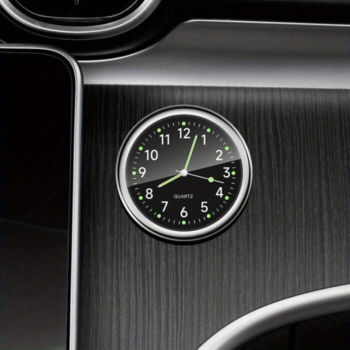 1Pc Glow Decorative Clock Car Clock Mini Quartz Analog Car Dashboard Time Stick-On Clock Watch For Car Decoration Exclusive For High-End Cars - Image 5