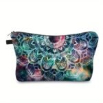3D Galaxy Mandalora Makeup Pouch - Vibrant Cosmic Pattern Polyester Cosmetic Bag With Zipper, Portable Organizer For Travel & Gifts, Ideal For Holidays, Travel Organizer|Vibrant Cosmic Design|Zippered Pouch, Makeup Pouches - Image 3