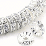 100/600Pcs Round Interval Beads 8Mm (0.31In) Silvery Plated Czech Crystal Rhinestones Used In Jewelry For Loose Bead Bracelets - Image 3