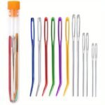 12Pcs Large-Eye Blunt Needle, Plastic Bent Tapestry Needle, Stainless Steel Yarn Knitting Needles Sewing Needles Wool Needle Hand Knitting Needle Sewing Knitting Needle For Crochet Projects - Image 5