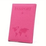 1Pc Pu Leather Passport Bag Protective Cover Travel Document Bag, Simple Couple Case, Glossy Leather Passport Case - Image 9