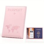 1Pc Pu Leather Passport Bag Protective Cover Travel Document Bag, Simple Couple Case, Glossy Leather Passport Case - Image 5