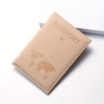1Pc Pu Leather Passport Bag Protective Cover Travel Document Bag, Simple Couple Case, Glossy Leather Passport Case - Image 11