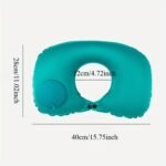 1Pc Flocking Inflatable U-Shaped Pillow Press Inflatable Portable Travel Neck Pillow Train Airplane Pillow Outdoor Travel Inflatable Pillow - Image 8