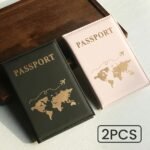2Pcs Faux Leather Passport Cover Passport Protector Passport Holder Passport Cover For International Travel - Image 3