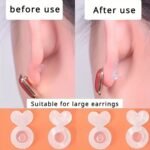 Silicone Ear Post Backs For Heavy Earrings: Invisible Support Pads For Non-Dropping Earlobes - Safe Ear Jewelry Lifters For Studs And Pendants