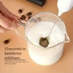 2025 New Stylish Multifunctional Handheld Electric Mixer - Battery-Powered (Battery Not Included) 1W Dual-Head Frother & Beater For Cappuccino, Matcha, Eggs, Latte - Ergonomic Kitchen Gadget With 3 Colors (Black/Beige/White), Small Mixer For Coffee, Dairy Whipping, Sleek Design, Metallic Accents - Image 11