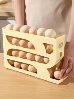 Space-Saving Automatic Egg Dispenser - Large Capacity, Transparent Rolling Egg Holder For Fridge & Kitchen Storage, Container Tray, Cabinet, On The Table - Image 10