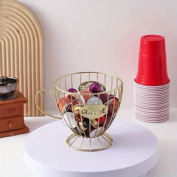 1Pc Nordic Style Coffee Capsule Rack Light Luxury Home Snack Candy Storage Rack Coffee Shop Bar Display Rack - Image 10