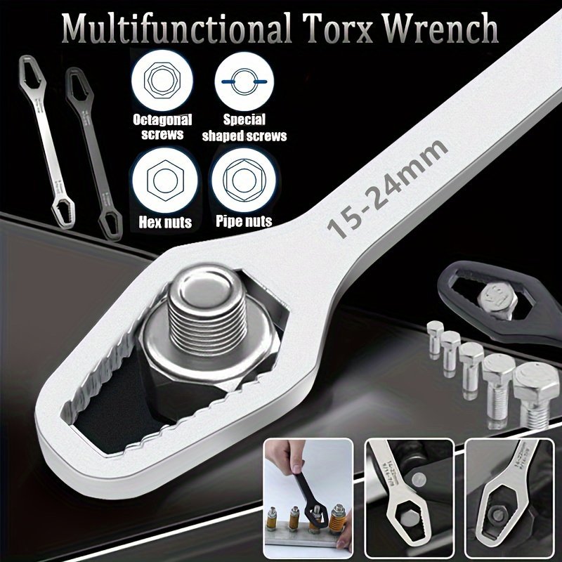 product-Fancyalgo-VirtualModelMatting-00e04a8a1810d98547ab1697992961e9.jpg 1Pc 3-24Mm New Multi-Functional Double Head Wrench Household Tools Universal Self-Tightening Adjustable Special-Shaped Wrench Portable Hand Tools - Image 1