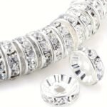 100/600Pcs Round Interval Beads 8Mm (0.31In) Silvery Plated Czech Crystal Rhinestones Used In Jewelry For Loose Bead Bracelets