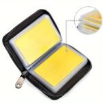 1Pc Men'S Pu Leather 22 Card Slots Wallet, Rfid Blocking Large Capacity Business Credit Card Holder, Change Organizer Zipper Mini Purse Card Case - Image 6